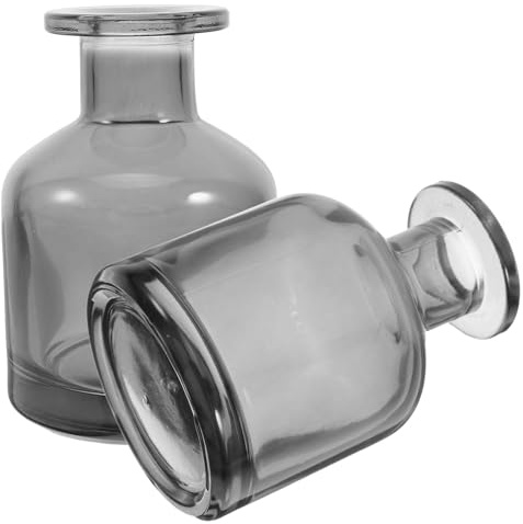 MALUGOGO 2 botellas difusoras de vidrio de 150 ml, difusores de aroma vacías recargables con varillas para el hogar, oficina, coche, soporte de fragancia