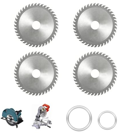 Cutting Discs 115mm, 4 Pcs 40T Carbide Angle Grinder Discs, 115mm Wood Cutting Blade 4.5 Inches, Suitable for Hardwood/Plywood/Pvc/Alloy Steel, Carbide Finishing Saw Blade for Woodworking