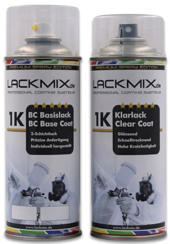 MIPA Autolacke & Lackmix Spraydosen für VW / LC9Z Black Magic Perl/Alle Farbspray-Sprühdosen Sets (Basislack + 1K Klarlack)