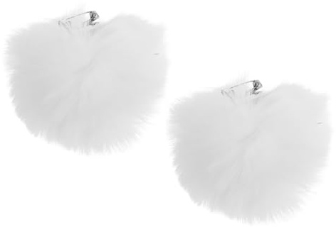 Operitacx 2 Stück Schuh Pompons aus Künstlichem Pelz Abnehmbare Schuhanhänger für Flache Schuhe Weiße Pompons Wiederverwendbare und Dekorative Schmuckaccessoires