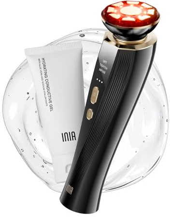 INIA FLARE Microcurrent Facial Massager with Red Light for Face & Neck | 3-in-1 At-Home Beauty Tool, Facial Massage & Puffiness Care, Portable Design for Daily Skincare