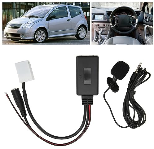 VELATEMOR Ricevitore Bluetooth per Autoradio Adatto per C2 C3 C4 C6 C8 Cavo Aux di qualità Premium per gli Appassionati di Musica (con microfono)