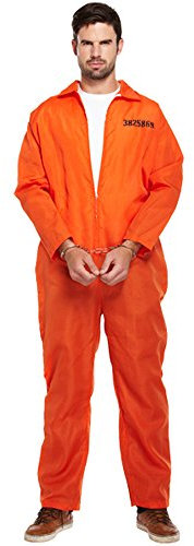 prisoner overalls fancy dress costume for men