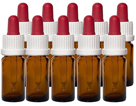 10 x Pipettenflaschen 10ml (Braunglas) inkl. Pipetten mitOV DIN 18 / Pipettenflasche/Braunglasflasche mit Pipette/Tropfpipette *Apothekenqualität, gefertigt nach dem Europäischen Arzneibuch*