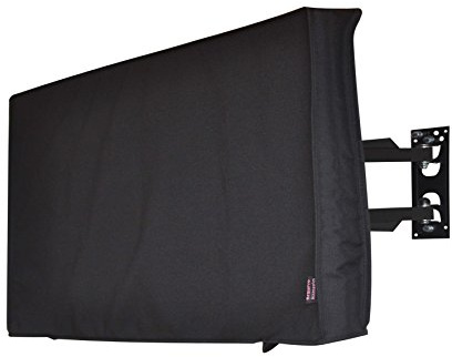 BroilPro Accessories 50 Outdoor TV Cover, Black Waterproof Universal Protector for 55'' LCD, LED, Plasma Television Sets - Compatible with Standard Mounts and Stands.