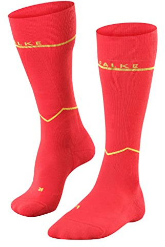 FALKE Sk Energizing Wool Lana Con La Compresión 1 Par, Calcetines de esquí Unisex niños, Rojo (Lipstick 8000), 31-32