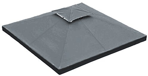 Green Bay 3M Gazebo Replacement Canopy Roof Top 2 Tier Pavilion Cover Outdoor Patio Spare Part New (Anthracite)