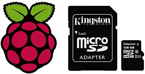 Tarjeta Micro SD de Alta Velocidad Clase 10 precargada con el último Raspbian para Raspberry Pi 4, 3B+, 3 y 2 Negro Negro 128 GB