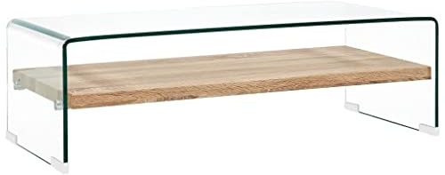 Table basse Clair 98x45x31 cm Verre trempé