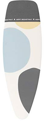 Brabantia 8mm Thick Underlay Ironing Board Cover with Parking Zone (D Board/Spring Bubbles) Heat-Resistant, Non-Slip, Cord Fastener