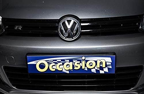 Plaque Occasion immatriculation Bleu concessionnaire Automobile - Lot de 5 Neuf