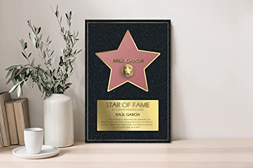 Oedim Originelles Geschenk, Platte aus Plexiglas, Stern aus Hollywood, personalisierbar, aus Methacrylat, 4 mm, 19,5 x 28,2 cm, Spiegeleffekt, ohne Unterstützung