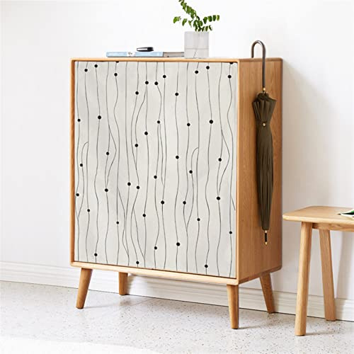 Liveinu Rideaux Armoire pour Armoire de Cuisine, Salle de Bain, Rideau Anti-poussière pour étagères, Panneau Mural,Installation Crochet et Boucle Pointe Beige 60cm L x 65cm H