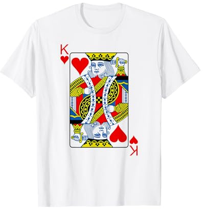 Spielkarte King Of Hearts TShirt I Herz König T-Shirt