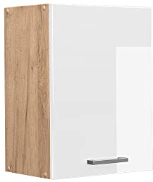 Vicco Hängeschrank R-Line, Weiß Hochglanz, 45 cm | 1 Tür · 1 Einlegeboden · Tiefe – 31 cm · ✓ Frei kombinierbar · ✓ Praktischer Stauraum