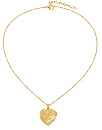 Gold Locket Necklace with Picture Lockets for Women That Hold Pictures Photo Heart Shaped Locket Pendant Necklace for Women Birthday Christmas Gifts for Women
