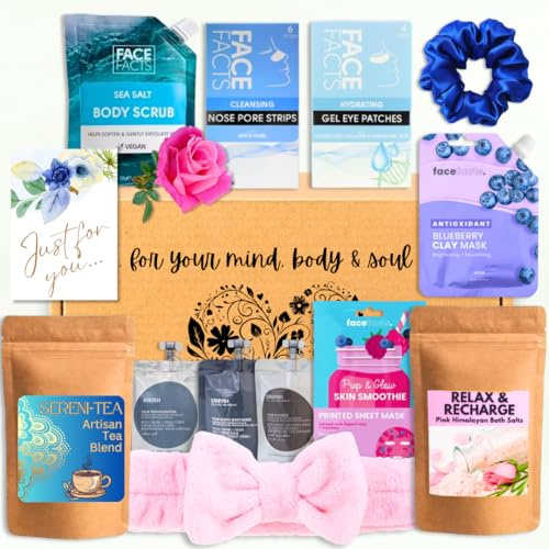 SPA IN A BOX Pamper Gift for Woman, Pamper Sets for Women Gifts, Birthday Hamper for Her, Birthday Pampering Spa Sets, Christmas Anniversary Wedding, Bride to Be, Bridesmaid Present (Purple)
