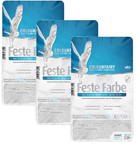 BAU DISCOUNT Colourfairy Feste Farbe weiss seidenmatt 7,5l (3 x 2,5l)