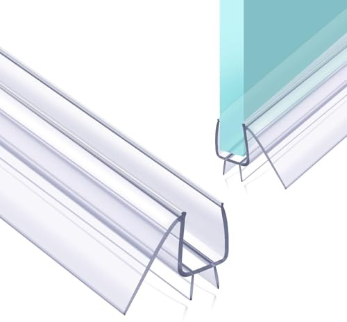 POZIA Shower Door Bottom Seal Frameless Glass Shower Door Seal Strip Clear Vinyl Durable Stop Shower Leaks and Create a Water Barrier Ultra Clear (1PACK-1/2in)