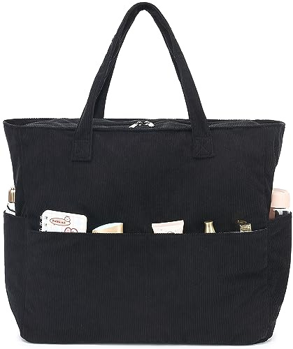 LEDAOU Strandtasche Damen, Große Cord Tote Bag mit wasserdichtem Nassfach | Große Badetasche & Shopper Damen aus wasserabweisendem Cord mit Doppelreißverschluss – für Strand, Reise, Arbeit & Alltag