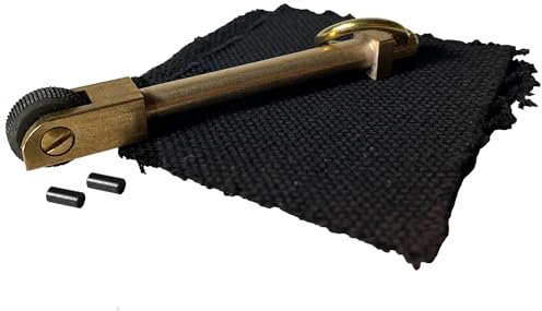 Brass Striker Wheel Flint Fire Starter | Keychain Fire Starter | Includes x2 Spare Flints & 2x Char Cloth Pieces | UK Bushcraft, Camping & Survival