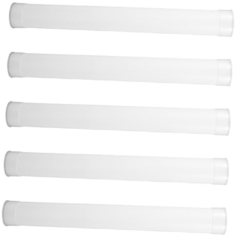 Aufbewahrungsröhre 5 Stück-pack aus Pe mit Kappen, 31cm, Weiß | Matte Oberfläche, 3, 5cm Durchmesser, Kompakt und Leicht, Vielseitig für Transport und Lagerung