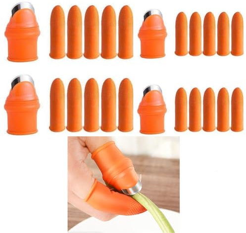 Jieddey Silicone Thumb Knife,2 Set Men Thumb Knife Harvesting Tools + 2 Set Women Thumb Knife Harvesting Tools Garden Silicone Vegetable Picking Artifact Nail Protector Picker for Fruit Vegetable