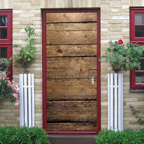 Türtapete Selbstklebend 90x210 Vintage-Holzbrett Türaufkleber 3D Türposter Holztür Fototapete Türfolie Türklebefolie Wasserdichte für Türwand Dekoration Tapete a7900