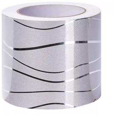 JINFEUGE 12 cm X 5 M Selbstklebende, Flexible Sockelleiste, Wandeckleiste, Abziehbare Und Aufklebbare Pvc-Taillenlinie, Für Heimdekoration/Silver