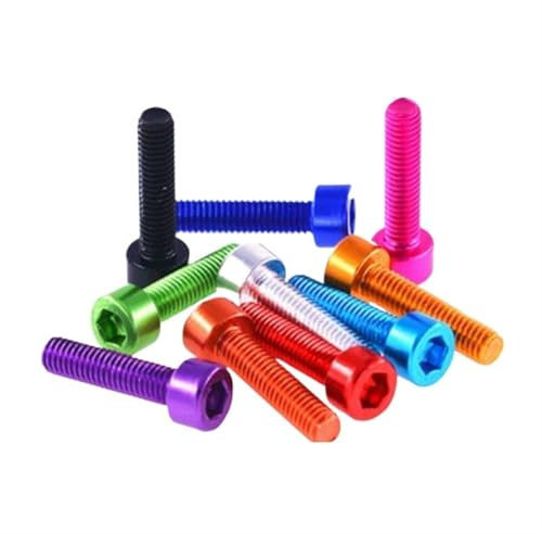 10 Sechskantschrauben mit rundem Kopf, 12 farbige Sechskant-Maschinenschrauben aus Aluminium der Größen M3, M4, M5 und M6.(Green,M6x15)