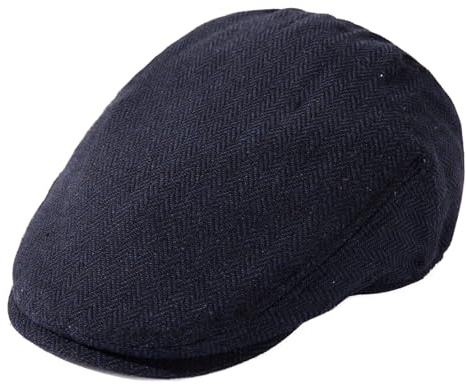 TOP-EX Schiebermütze Herren Wollmischung Flatcap Newsboy Satinfutter L-XXXL | Wollmischung, Satinfutter, Fischgrät- und Karomuster, verstellbare Passform, Golf, Autofahren, Spaziergänge, Stadt, Reisen