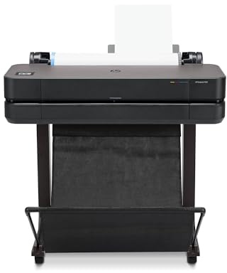 HP DesignJet T630 Stampante per Grandi Formati da 61 cm 5HB09D, Formati supportati da A4 ad A1, velocità 76 Pagine A1 all’Ora, Gigabit Ethernet, USB, Wi-Fi, Garanzia 1 Anno, Edizione 2025, Nero
