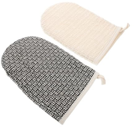 IWOWHERO Doppelseitige Waschhandschuhe Für Die Dusche Körperpeeling-handschuhe Sisal-badehandschuh Rückenschrubber Für Männer Und Frauen Natürliches Spa-werkzeug