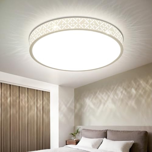 Kuwork LED Deckenleuchte mit Durchbrochenes Design, Moderne Deckenlampe 4000K aus Aluminium für Schlafzimmer, Wohnzimmer, Küche, Flur, Keller, Büro, 30CM 24W