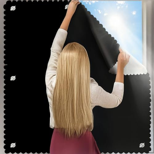 QaZanteiar Dachfenster Rollo, B96×H93cm, 420D Oxford 100% Silberbeschichtung Verdunkelungsrollo,Dachfenster Sonnenschutz für Velux-Dachfenster S06 / 606, Dachfenster Rollo Ohne Bohren mit Saugnäpfen