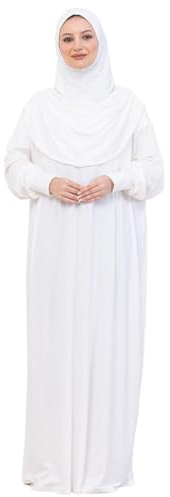 Prien Gebetskleidung Mit Hijab Für Damen, Baumwolle Muslim Abaya Für Frauen, Weich Kopftuch Gebetskleid, Elegante Türkische Islamische Kleid Eid, Ramadan, Umrah, Hajj