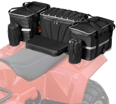 VEVOR Sacoche de Moto de 54 L avec Sac Isotherme de 16 L, Sac de Selle de Moto en Tissu Oxford 600D, Sac de Rangement Arrière pour VTT, Bagagerie Compatible avec la Plupart des VTT UTV et Can-Am