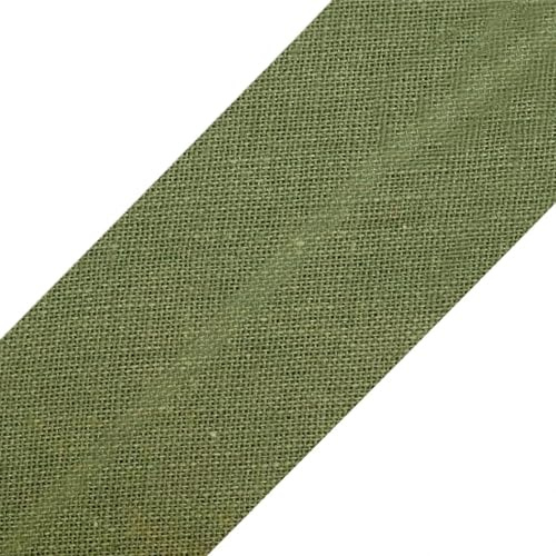 cyclingcolors 1x Schrägband aus 100% Baumwolle Breite 20 mm Länge 25 m Hochwertiges Einfassband Baumwollband Schrägband Ideal zum DIY, Khaki