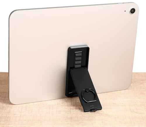 Ptwola Supporto ad anello universale per tablet nero Supporto per tablet pieghevole multi angolo per tablet con impugnatura adesiva Supporto per cavalletto accessori da scrivania per più lettori PC