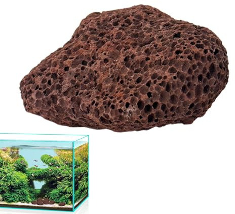Roter Vulkanstein für Aquarien, natürliche Lavasteine, poröse Fisch-Schwimmdekoration, biologische Filtermedienlösung, Mineral-Aquarium-Dekosteine mit Kontrolle