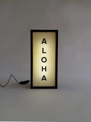 ALOHA RGB LED Neon Lightbox mit Fernbedienung Professionelle Studio Podcast Radio Lichter Zeichen für Kino Cafés Home Wall Decor USB Powered
