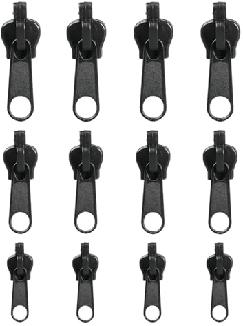Reißverschlussschieber, 12 Stück, Reparatur, Reißverschluss, Geeignet für Jacken, Mäntel, Koffer, Taschen, Einfache Handhabung, Langlebig und Wiederverwendbar