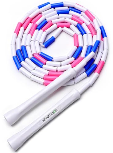 Beaded Skipping Rope, Beaded Jump Rope With Unbreakable Handles & Shatterproof Beads for Enhanced Fitness Training, Adjustable 3M Skipping Rope for Adults, Men & Women