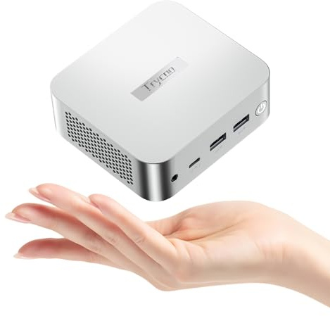Trycoo WI-9 Mini PC N150(3.6GHz, beat N100/N97/N95), 16GB DDR4 RAM 512GB PCIe M.2 NVMe SSD,Mini Computer with 4K Triple Display/Type C/WiFi 5/BT4.2/RJ45 Ethernet