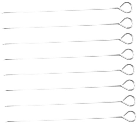 Hemobllo 8 pièces Brochettes Barbecue Inox Piques à Griller pour Viande Légumes Fruits Aiguilles Résistantes pour Camping et Grillades Extérieur