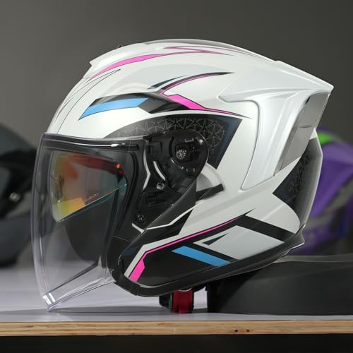 Tre fjärdedelshjälm herr motorcykelhjälm halvhjälm 3/4 elektrisk bil sommar prick certifierad fyra årstider skyddshjälm lätt och andningsbar för pendling N,2XL