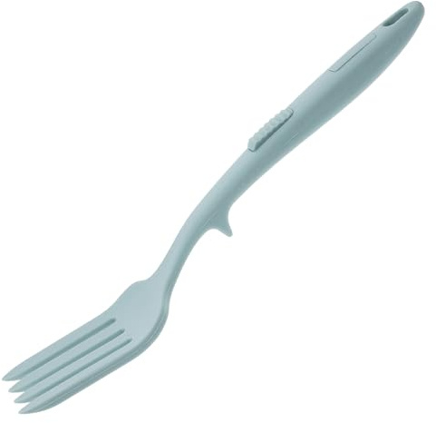 Veemoon Tenedor de Cocina Grande de Silicona de Color Azul Lago, Utensilio Resistente para Servir y Mezclar Ensaladas y Fideos, Apto para Hogar, Restaurantes y Camping