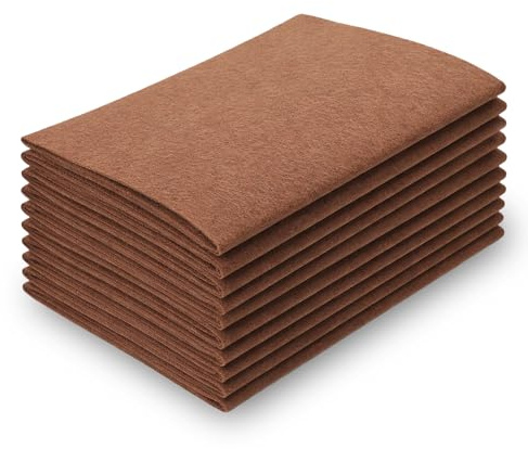 Coffee Felt Sheets for Crafts, 10 Pieces 8 X 12 Felt Fabric Sheet Soft Craft Felts Paper Stiff Felts Sheets for DIY Crafts Sewing Quilting Project Patchwork