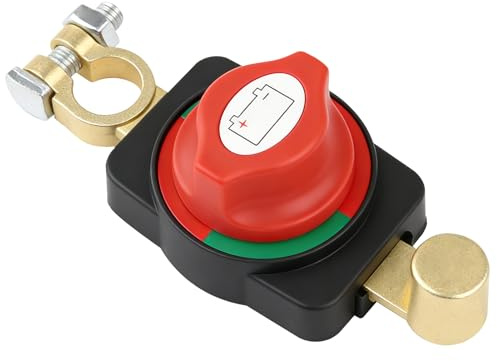 Batterietrennschalter 12V–48V 275A, Batterie Hauptschalter Auto Top-Post, Wasserdichter Batterie Trennschalter für Autobatterie, LKW, Wohnmobil, Caravan, Boot, Marine, Motorrad, EIN/AUS Hauptschalter