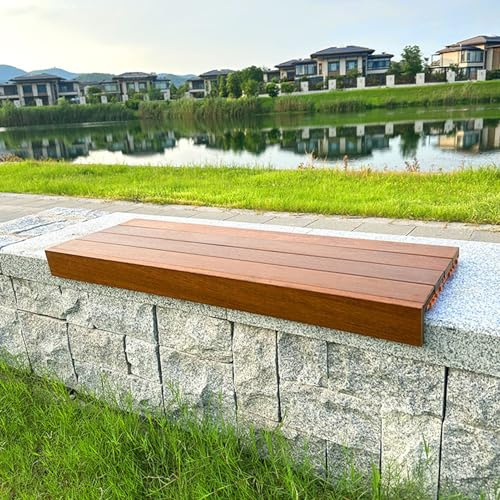 Tragbare Holz-Sitzkissen Outdoor Wasserfest für Gartentreppe Rutschfest Klemmkissen Garten Bodenkissen Sitzauflagen Sitzunterlage Sitzpolster Bank für Terrasse Park Balkon Stadion(L 50 cm/19.7 in)
